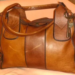 Fossil Leather Handbag - Brown Long Live Vintage 1954